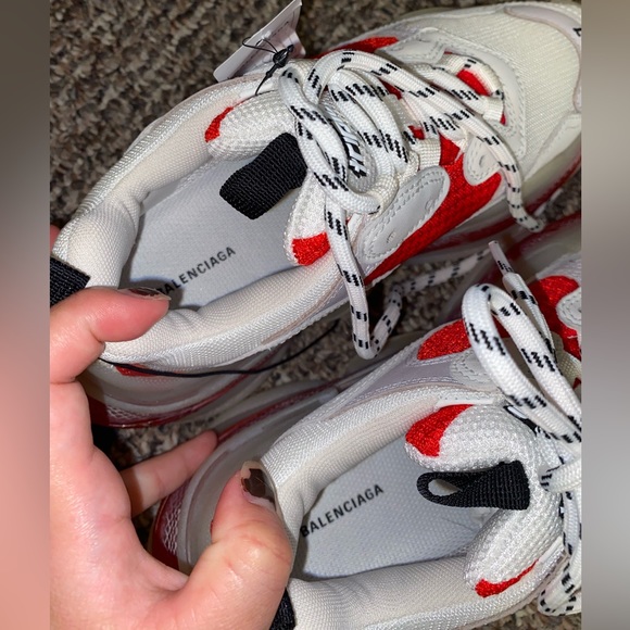 BRAND NEW Balenciaga Triple S Clear Red-White Sneakers - Picture 9 of 10